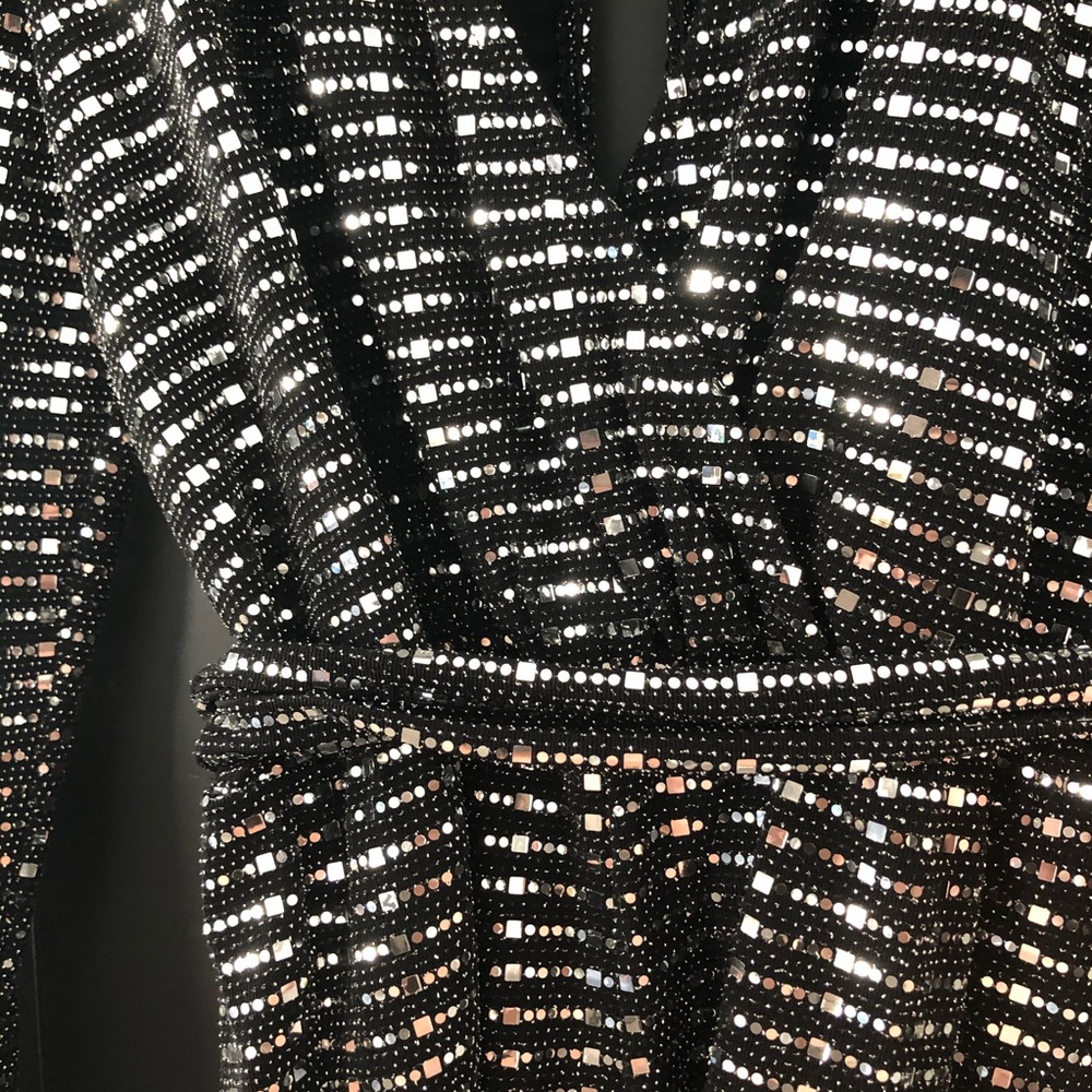 TOPSHOP BLACK + SILVER ROMPER - Picture 5 of 5